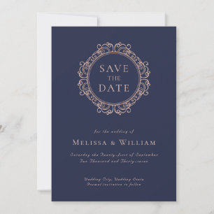 Elegant Classic Navy Wedding Save The Date