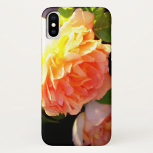Elegant classic orange peach roses floral iPhone x case