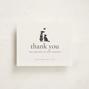 Elegant Classic Pet Sitter Business Insert Thank You Card
