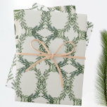 Elegant Classic Pine Wreath Christmas Holiday Wrapping Paper Sheet<br><div class="desc">🎁 Wrapping Paper Sheets: Elevate your gift-giving with my wrapping paper sheets. Each sheet is a canvas of holiday art, ensuring your presents are as captivating on the outside as they are on the inside. _____________________________ ***this design is part of a christmas holiday collection*** Step into a world of timeless...</div>