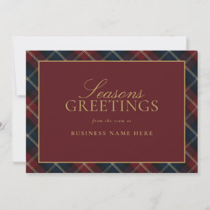 Elegant Classic Plaid Business Christmas Holiday Card