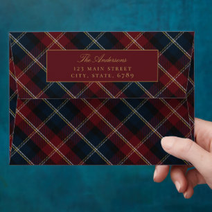 Elegant Classic Plaid Return Address Envelope