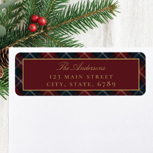 Elegant Classic Plaid Return Address Label
