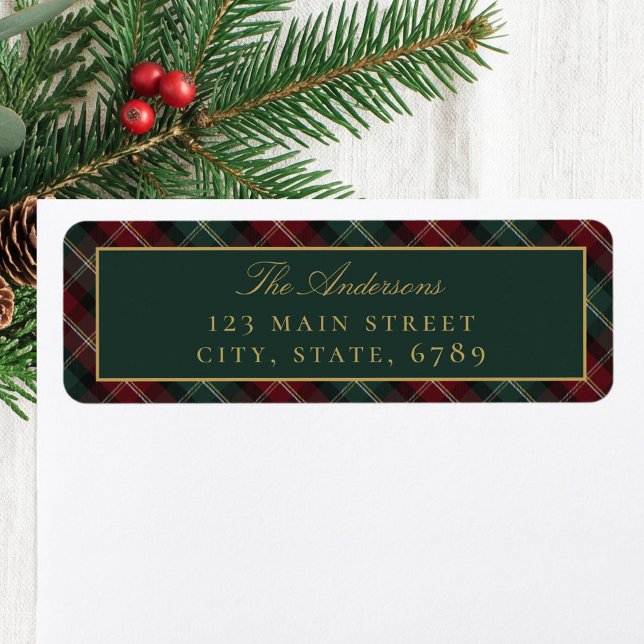 Elegant Classic Plaid Return Address Label (Creator Uploaded)