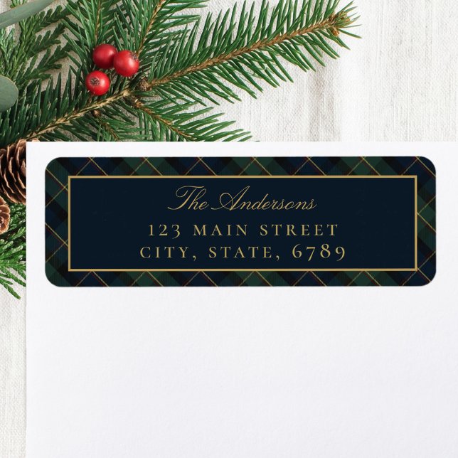 Elegant Classic Plaid Return Address Label (Creator Uploaded)