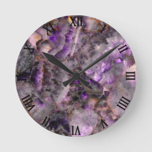 Elegant classic Purple quartz Round Clock