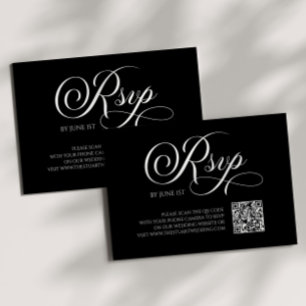 Elegant Classic QR Code Wedding RSVP Card