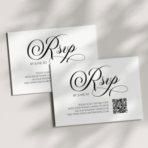 Elegant Classic QR Code Wedding RSVP Card