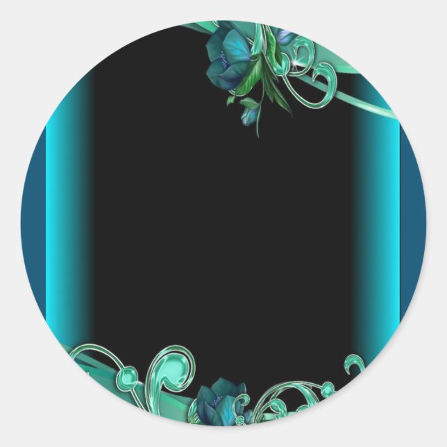 Elegant Classic Round Sticker Invitations - Custom (Front)