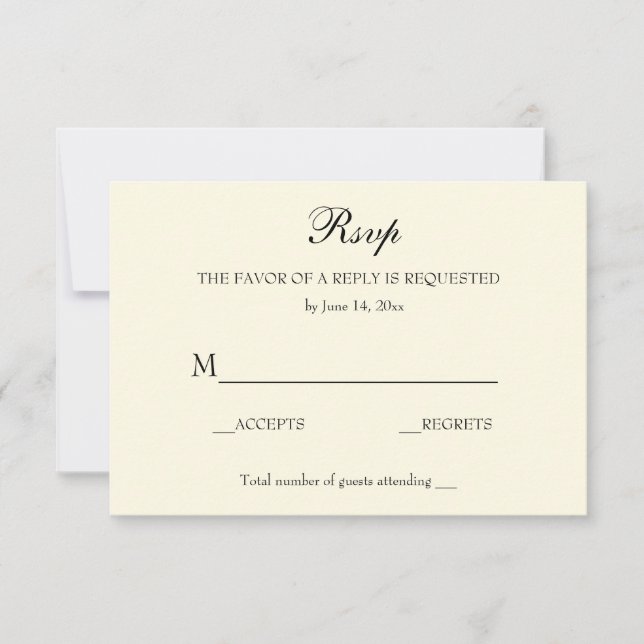 Elegant Classic RSVP Ivory and Black (Front)