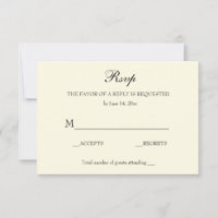 Elegant Classic RSVP Ivory and Black