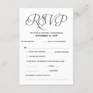 Elegant Classic RSVP (Response) Enclosure Card