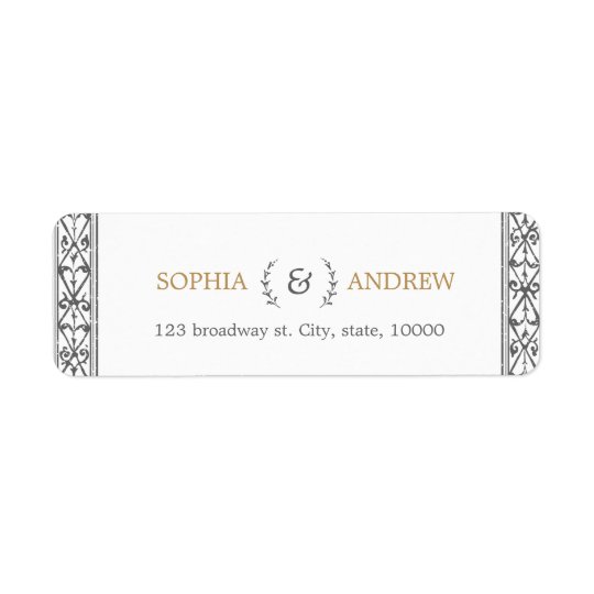 Elegant classic rustic vintage return address return address label