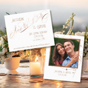 Elegant Classic Script Calligraphy Save the Date