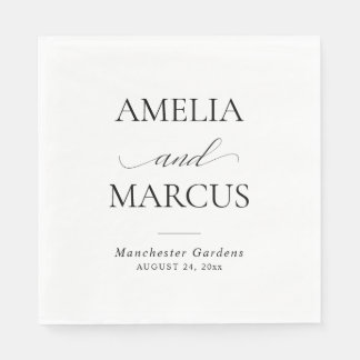 Elegant Classic Script Calligraphy Wedding Napkin