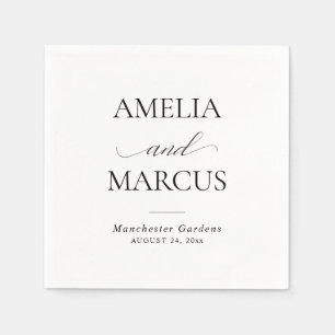 Elegant Classic Script Calligraphy Wedding Napkin