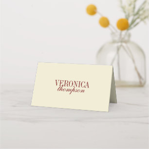 Elegant Classic Script Ivory Cream Wedding Custom Place Card