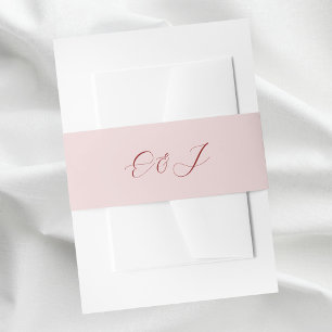 Elegant classic script monogram wedding invitation belly band