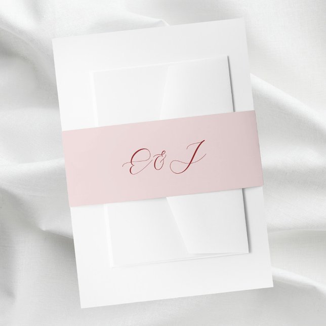 Elegant classic script monogram wedding invitation belly band (Creator Uploaded)