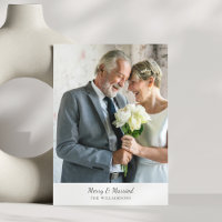 Elegant Classic Script Older Married Merry Photo