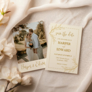 Elegant Classic Script Photo Wedding Invitation
