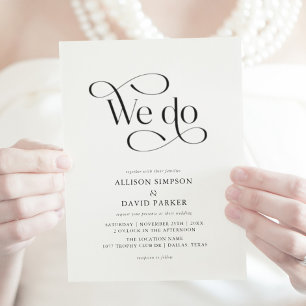 Elegant Classic Script We Do Wedding Invitations