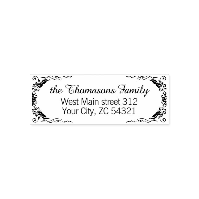 Elegant Classic Scroll Pattern Self-inking Stamp (Design)