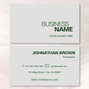 Elegant Classic Simple Green Grey Sprinkles Modern Business Card