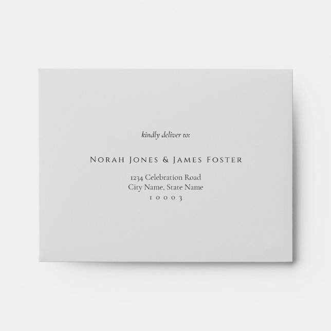 Elegant Classic Simple Light Grey RSVP envelope (Front)