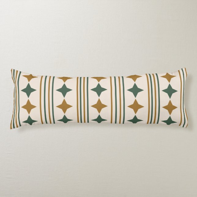 Elegant classic starburst and stripes Retro art Body Cushion (Front)