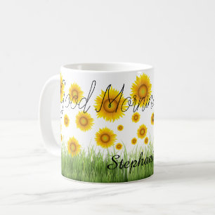 Elegant Classic Sunflower Typography Coffee Mug
