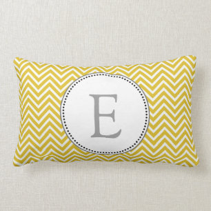 Elegant, classic sunny yellow chevron zigzag lumbar cushion