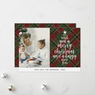 Elegant Classic Tartan Family Photo Christmas Holiday Card