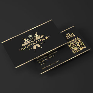 Elegant Classic Tattooist Tattoo Artist Black  Business Card
