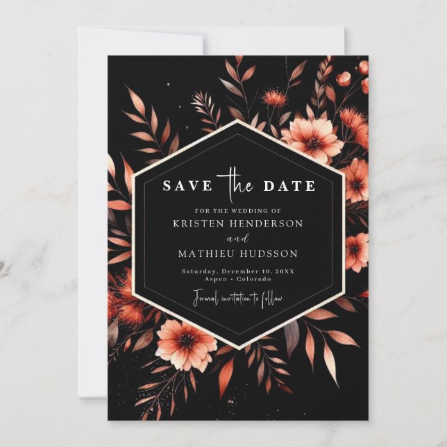 Elegant Classic Terracotta Wedding Save The Date (Front)