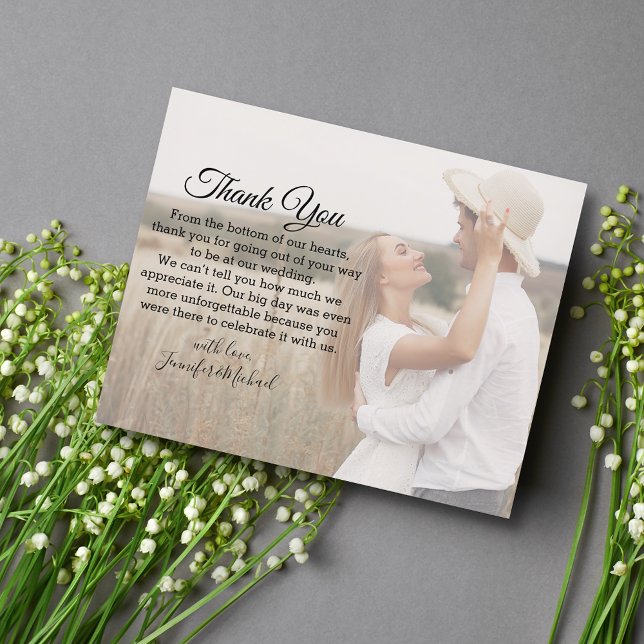 elegant classic thank you wedding faded photo card (Creator Uploaded)
