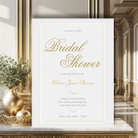 Elegant Classic Triple Frame Bridal Shower Welcome