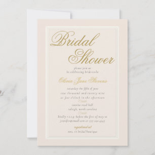 Elegant Classic Triple Frame Cream Bridal Shower Invitation