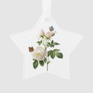 Elegant, classic vintage rose love ornament