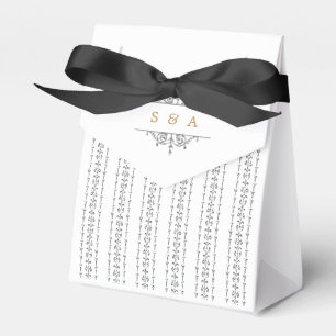Elegant classic vintage wedding monogram favour box