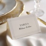 Elegant Classic Vintage Wedding Place Card<br><div class="desc">Introduce timeless elegance to your wedding reception with the MIA Elegant Classic Vintage Wedding Place Card. This beautifully designed place card features intricate details and refined typography, setting the tone for a sophisticated dining experience. The neutral colour palette and classic design make it a perfect fit for various wedding themes....</div>