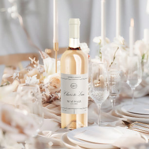 Elegant Classic Vintage Wedding Wine Label