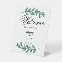 Elegant Classic Watercolor Green Leaves Wedding