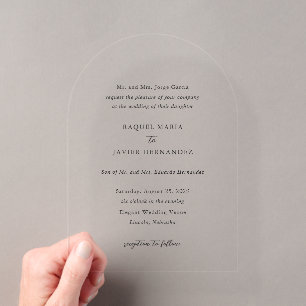 Elegant Classic Wedding Acrylic Invitations