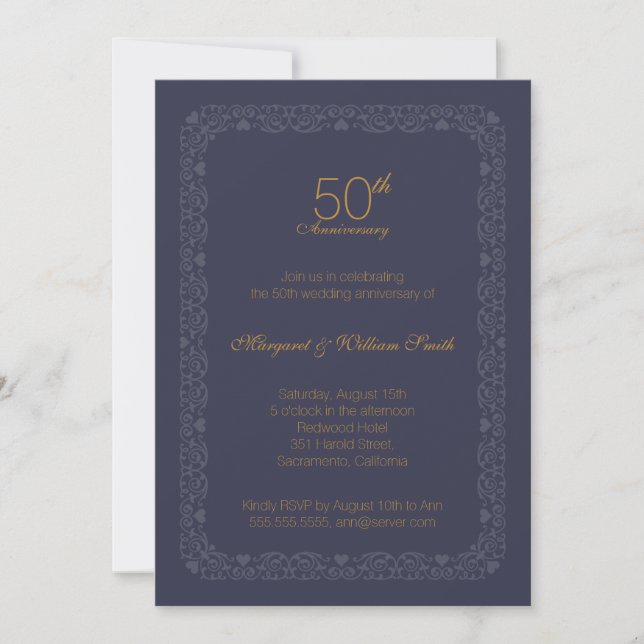 Elegant Classic wedding Anniversary Invitation (Front)