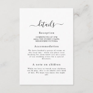 Elegant Classic Wedding Detail Enclosure Card
