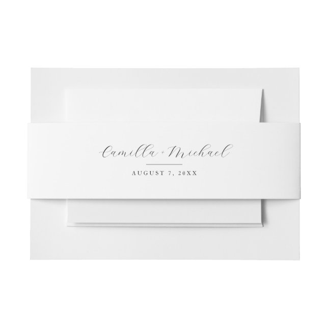 Elegant classic wedding invitation  invitation belly band (Front Example)