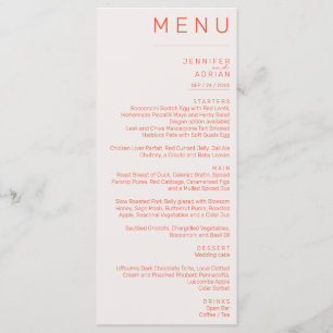 Elegant Classic Wedding Menu
