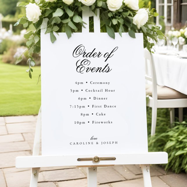 Elegant Classic Wedding Order of Events Poster (Creator Uploaded)