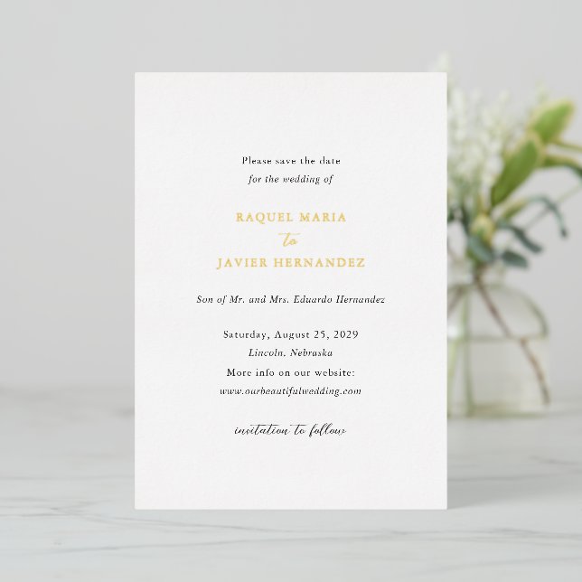 Elegant Classic Wedding Save the Date (Standing Front)